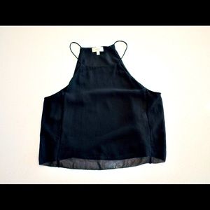 Silk black crop